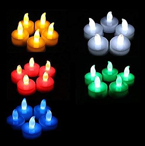 Uhat Pack of 24 Flameless Battery Tea Lights Flickering Fake Candles Colour Changing LED for Celebration Party (Colorful) - Image 4