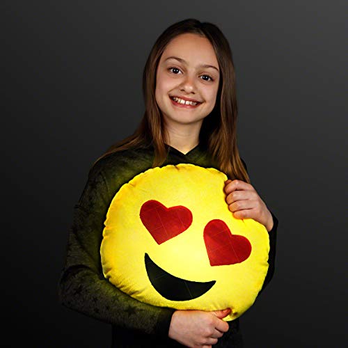 FlashingBlinkyLights Emoji Light Up Pillow with Heart Eyes Pricepulse