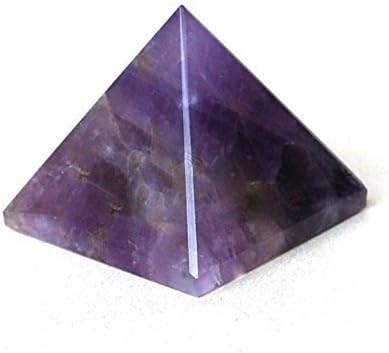 Healing Crystals India Natural Gemstone Amethyst Spiritual Pyramid Energy Charged P0689 (25-30mm) Qty:1 Piece Color:Purple