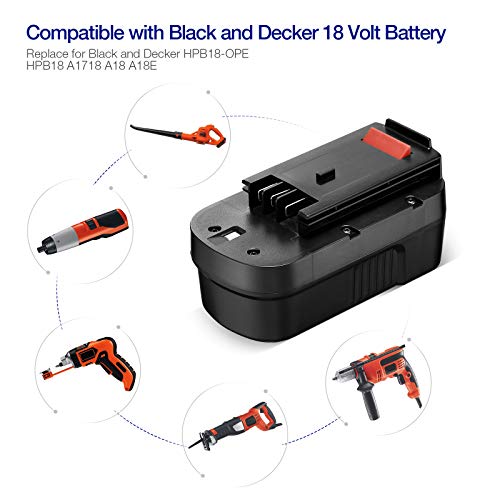 Upgrade 4000mah] 18v Black and Decker Replacement Battery, HPB18