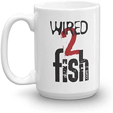 Wired2Fish Stacked Logo White Mug - 15 oz.