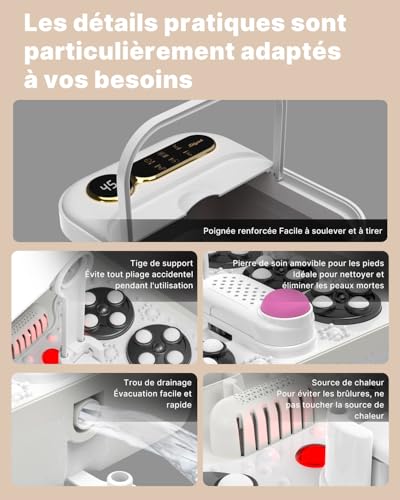 Foldable Heated Foot Bath, Electric Foot Spa Massager with 24 Motorized Shiatsu Massage Rollers, Bubble and Temperature Control, Pedicure Spa Bath for Relaxing