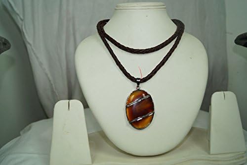victorian style 1.80ctw rose cut diamond fire Agate Long leather Sterling silver necklace for layering