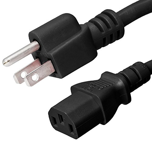 AC Power Cord 5-15P to C13 - 6 Foot, 10A/250V, 18/3 AWG - Iron Box part # IBX-4908-06