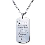 Serenity Prayer Stainless Steel Designer Dog Tag Necklace