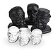3D Skull Ice Mold, LMCFYJ Silicone Ice Cube Tray Stackable Easy Release Set of 3 Giant Vivid Ice Tray for Whiskey and Cocktail (black-3pc)