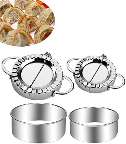 Stainless Steel Dumpling Maker 4 Pcs Small and Large Dumpling Mold Dough Press Cutter Wrapper Pie Crimper Pastry Tools Ravioli Mould