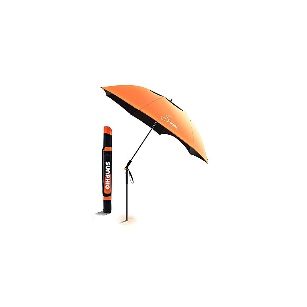 Sunphio Sonnenschirm Strand, Windfest und UV Schutz, Leicht für Reise