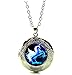 DianaL Boutique Silver Tone Unicorn Horse Locket Pendant Necklace Glass Cabochon Art Picture Jewelry