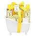 Spa Bath Gift Set Basket - Luscious Body Lotion, Shower Gel, Bubble Bath, Bath Crystals, Bath Bomb, by Saban Beauty