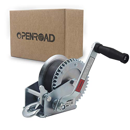OPENROAD 1600lbs Hand Winch Boat Winch Black Strap, Hand Crank Winch with 10m (32ft) Strap Manual Winches, Two-Way Adjustable Boat Trailer Winch, Corrosion Resistant Towing Winches (1600lbs)…… - Image 7