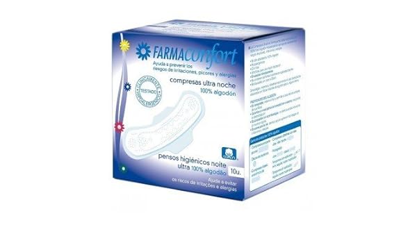 Compresa Farmaconfort Noche Alas 10 unds: Amazon.es: Salud y cuidado personal