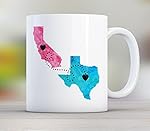 Mom, Personalized Long Distance State Coffee Mug Gift with quote, All States, Countries and Provinces, 11oz or 15oz