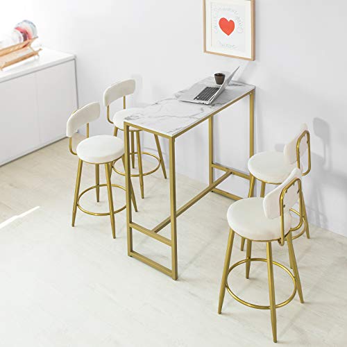 SoBuy FSB34-G Bartisch mit goldenem Metallrahmen Stehtisch Bartresen Tresentisch Küchentheke Küchenbar BHT ca… – Bild 3