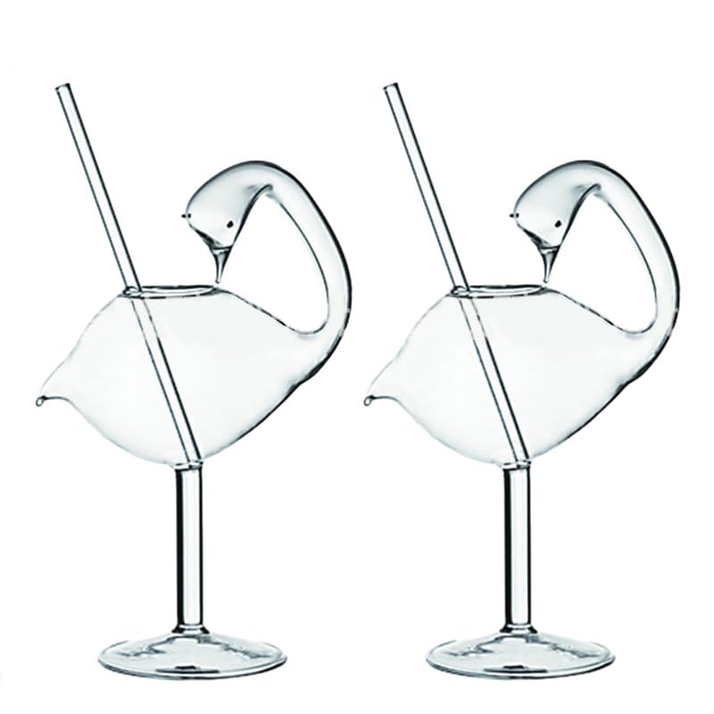 soulnioi Cocktail Glasses Set of 2,Swan Shaped Cocktail Glasses,Quality Champagne Glasses,Exspresso Martini Glasses,for Wedding,Party,Family Dinner for Lady Gift