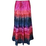 Mogul Interior Women's Hippie Boho Gypsy Tie-dye Long Maxi Skirt S/M
