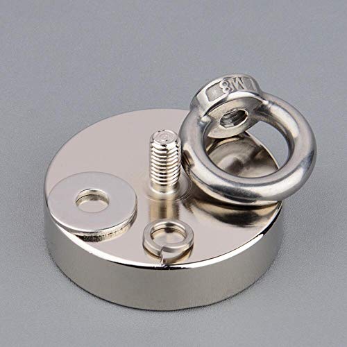 Mutuactor Fishing Magnets 350lbs Pull Force,Strong Retrieval Magnet N52 Neodymium Magnets with 20m(64 Foot) Durable Rope and Gloves,Powerful Magnets for Fishing and Magnetic Recovery Salvage