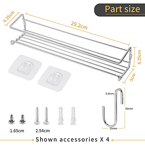 CHILLSILA Gewürzregal/Lagerregal (Metallische Gewürzregal in der Küche), 4 Separate Layers, hängt Sich an der Wand oder an der Schranktür, passend auch auf Badezimmer, handgefertigte Räume [4 Etagen]