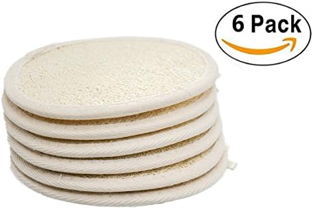 Rotus Exfoliating Loofah Sponge Pads with Hook, 6 Pack