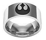 Main Street 24/7 Star Wars Rebel Alliance Stainless Steel Band Ring Multiple Men's Sizes Avail.