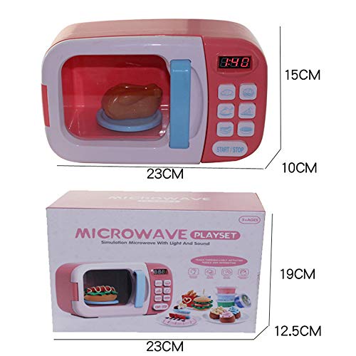 CHAFIN Microwave Oven for Children Passing Home Baby Toys with Electric Light Rotating Simulation Kitchen Oven for Cooking Small Household appliances