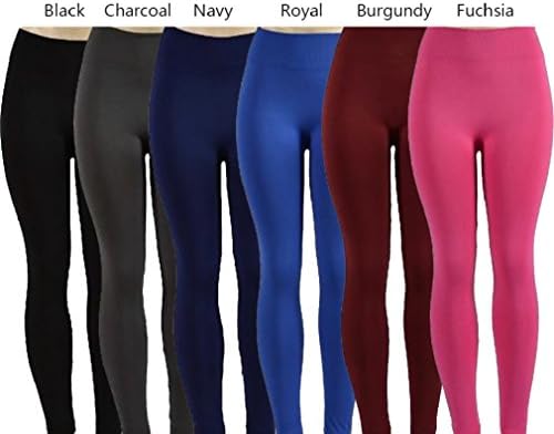 Women's Unibody Apparel Soft Fleece Lined Leggings - Assorted Colors (pack of 6) One size