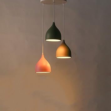 Wsw Macaron Farbe Drei Kopf Disc Restaurant Kronleuchter Grosse 25cm 18cm Deckenleuchte Beleuchtung Lampe Cafe Bar Veranda Restaurant Schlafzimmer Studie Wohnzimmer Nobel Trendy Amazon De Kuche Haushalt