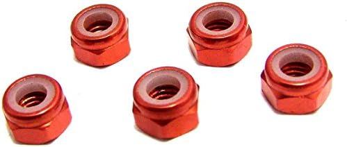 X Spede LNM503 M5 Aluminum Locknuts with Nylon Inserts (5)(Orange)