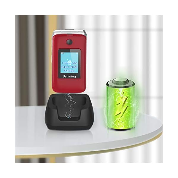 3G-Big-Button-Basic-Mobile-Phones-for-Elderly-Dual-Sim-Free-Flip-up-Mobile-Phone-Unlocked-with-DockPay-As-You-Go-Mobile-Phone-Easy-to-Use-for-Senior-Red ukuu 3G Big Button Basic Mobile Phones for Elderly, Dual Sim Free Flip up Mobile Phone Unlocked with Dock,Pay As You Go…