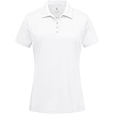 BGOWATU Women's Polo Shirts Golf Tennis Shirts Short Sleeve 3 Buttons Collared Casual Top UV Sun Protection Dry Fit