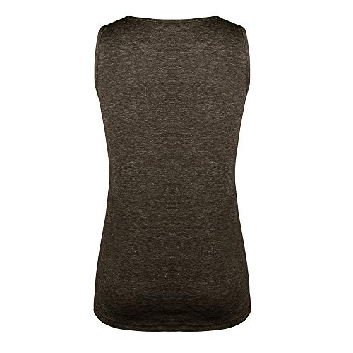 FarJing Women Fashion Loose Sleeveless O-Neck Vest Casual T-Shirt Blouse Tops（XL,Brown) - Thumbnail 2