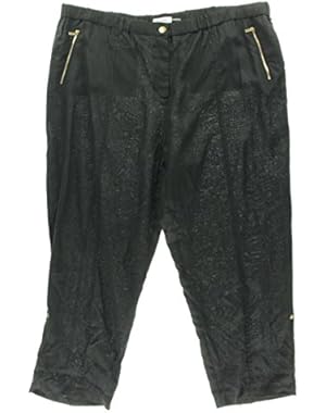 Calvin Klein Womens Linen Adjustable Casual Pants