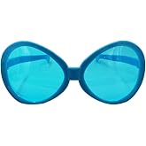 VIGUEUR Jumbo Novelty Sunglasses, Festival Holiday Costume Accessory, Blue