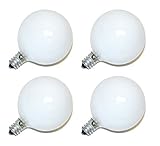 Philips DuraMax 40-Watt G16.5 Decorative Globe E12 Candelabra Base Light Bulbs, Frosted White (4 Pack)