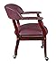 Regency Ivy League Captain Chair with Casters, Burgundy