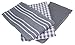 Classic Kitchen Towels, 100% Natural Cotton, The Best Tea Towels, Dish Cloth, Absorbent and Lint-Free, Machine Washable, 18 x 25 Inch, 3 Pack, White with Grey Stripe