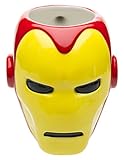Zak! Designs Sculpted Ceramic Mug in Shape of Retro Iron Man, BPA-free, Marvel Comics Collectible