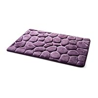 Yingzia Memory Foam Flannel Non Slip Bathroom Mat High Absorbency Kitchen Rugs and Carpets Doormat (Purple)