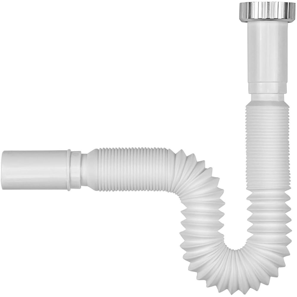 Schläfer 439307 | Universal Flexible Siphon for Washbasin G 1 1/4 (inch) - Drain diam 32 mm.- Extendable Drain Hose, Compressible S-Shaped Siphon, Extendable Hose 340-750 mm