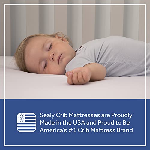 Sealy Baby Firm Rest 2Stage Antibacterial Waterproof Baby Crib