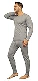 Men's Soft 100% Cotton Thermal Underwear Long Johns Sets - Waffle - Fleece Lined (Medium, Fleece Lined - Heather Grey)