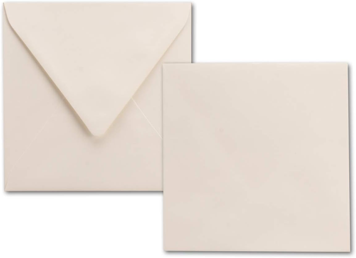 Natural White Square Envelopes 100 g/m², 150 x 150 mm Nassklebung, Quality Brand Gustav