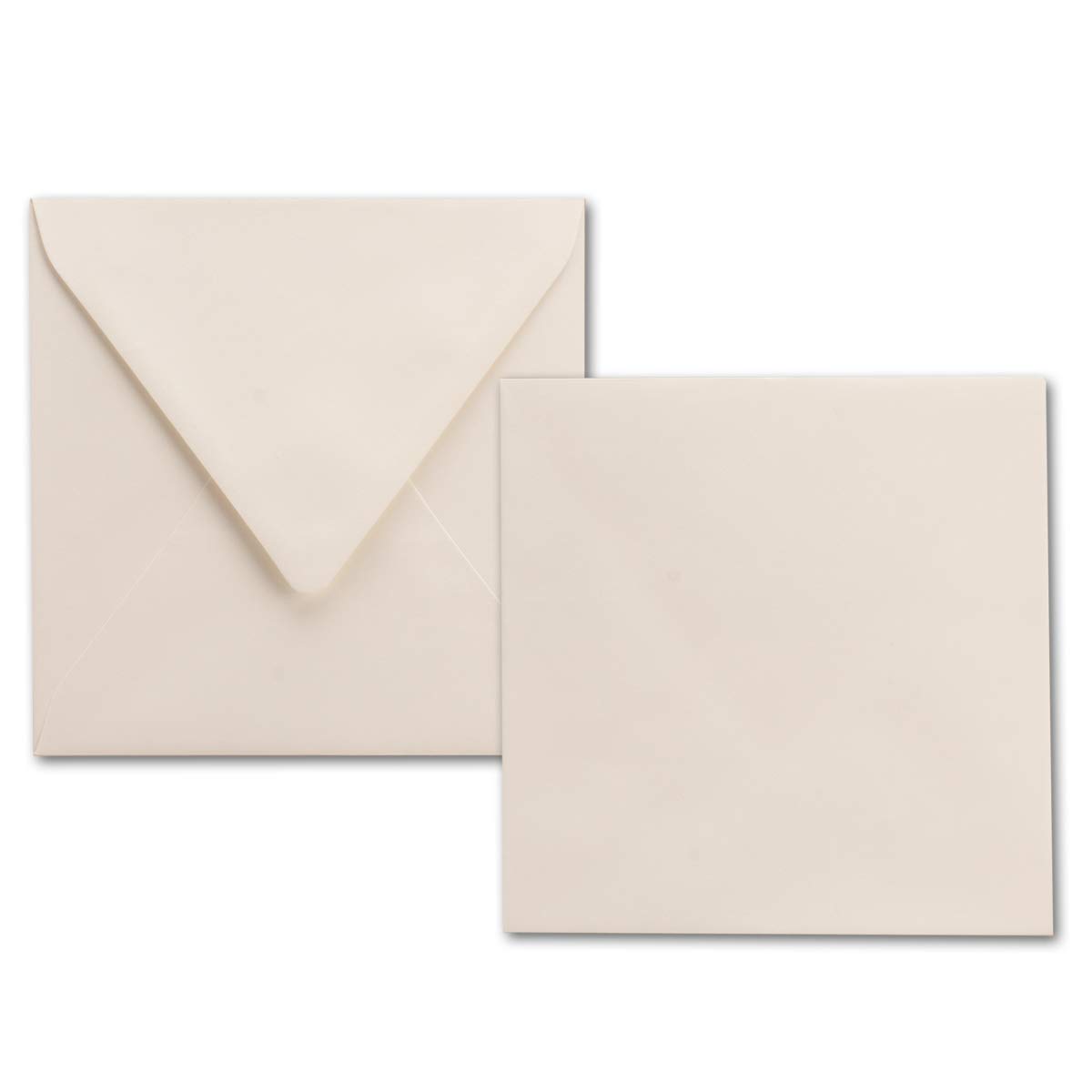 Natural White Square Envelopes 100 g/m² – 150 x 150 mm Nassklebung – Quality Brand Gustav – Heavy discount Neuser/ 50 Umschläge natural white