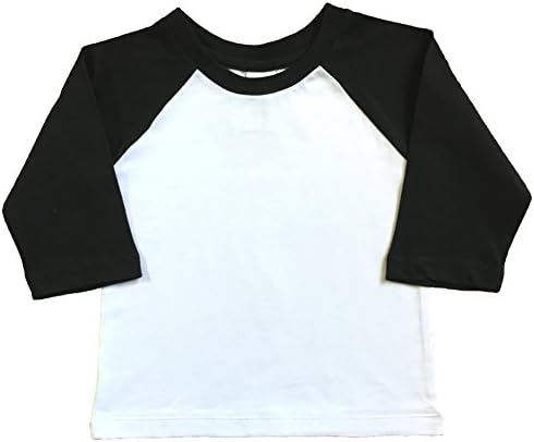 Urban Smart Baby Raglan Blank - Infant Baseball Shirt (18-24 Month, White Body/Black Sleeve)