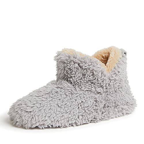 Dearfoams Women's Chelsea Faux Fuzzy Sherpa Indoor House Bootie Slipper, Sleet,…