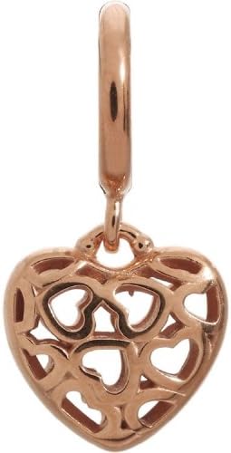 Endless Jewelry Sterling Silver Rose Gold Plated Heart Beat LoveDangle 63450