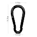 Apor Metal Carabiner Key Chain Durable Round Shape Hook Buckle Carabiner Clip for Camping, Fishing, Hiking, Traveling and More Black (2 Pcs)