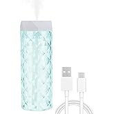 USB Desktop Crystal Humidifier 400ml with 7 Colors LED Night Light, No Noise Suitable for Home, Office, Desk, Bedroom and Bab