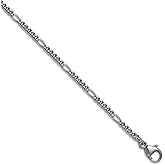 JewelryWeb Platinum Polished 2.00mm Figaro Chain Necklace 20 Inch Chain Necklace for Women and Men
