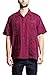 G-Style USA Men's Short Sleeve Cuban Guayabera Shirt 2000-1 - Burgundy - X-Large